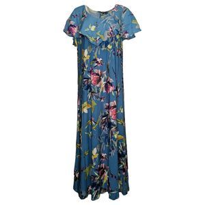 Attitudes by Renee Women's Plus Sz Dress 1X Global Illusions Maxi Blue A500929